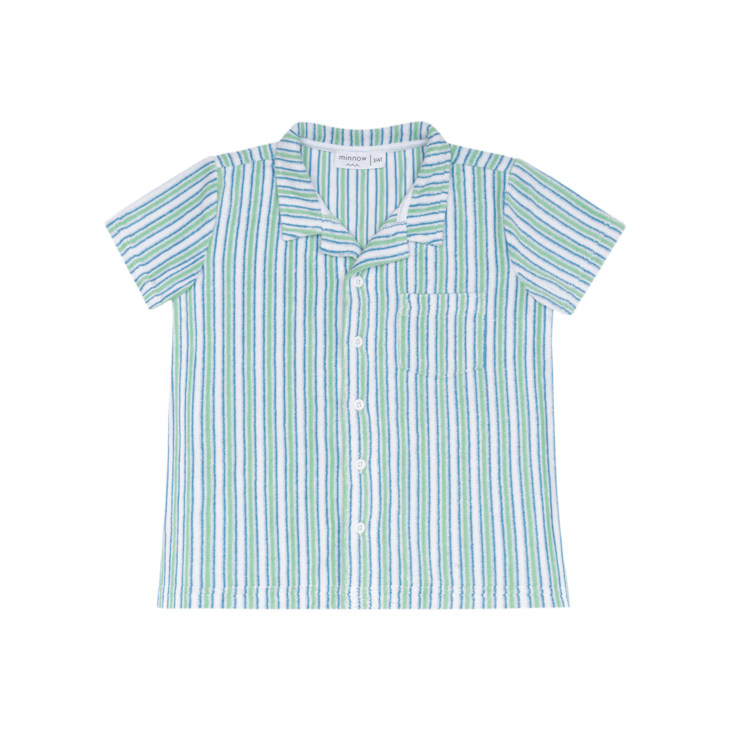 boys tamarin stripe french terry button up
