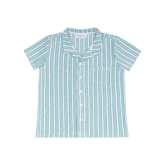 boys tamarin stripe french terry button up