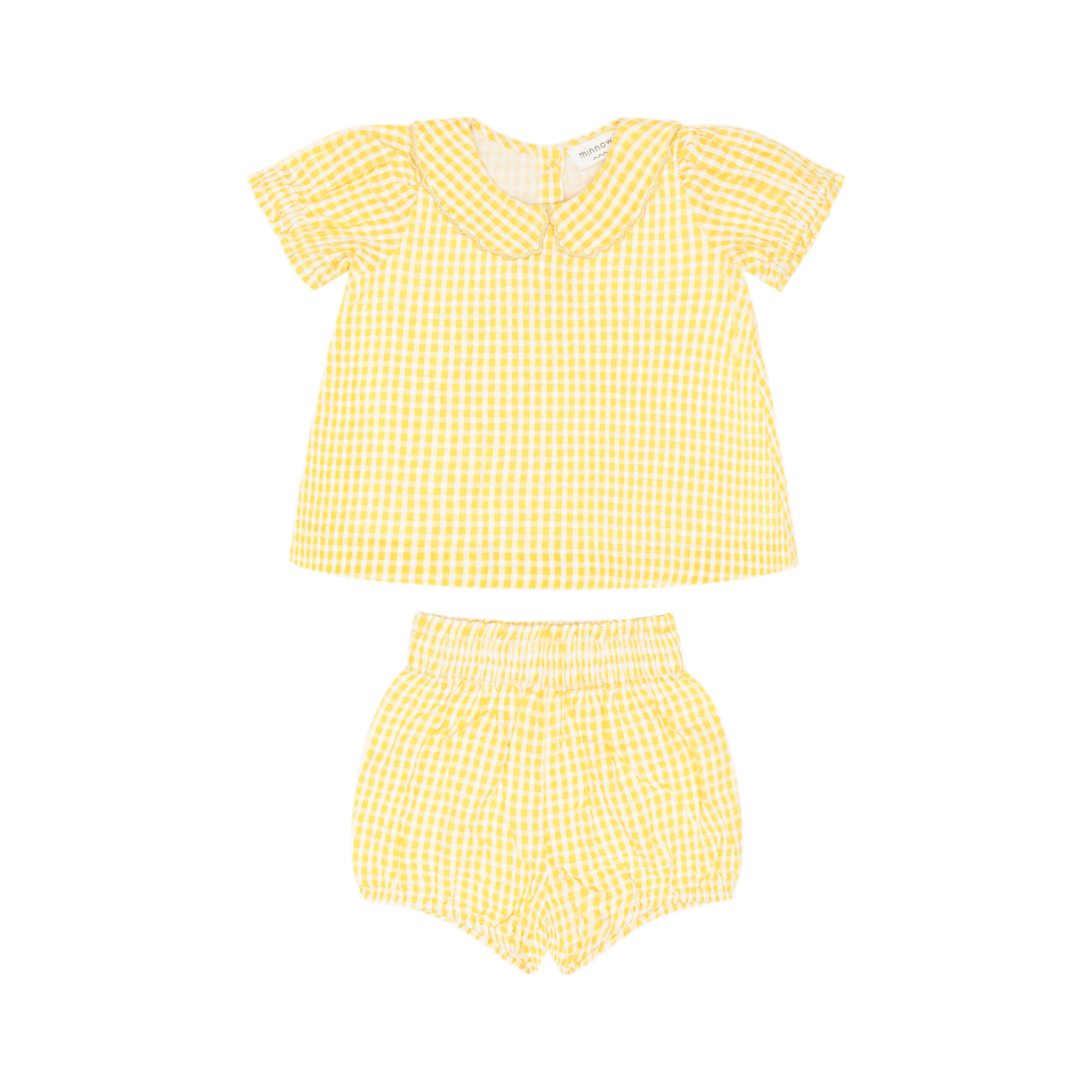 baby girls soleil gingham ruffle sleeve top