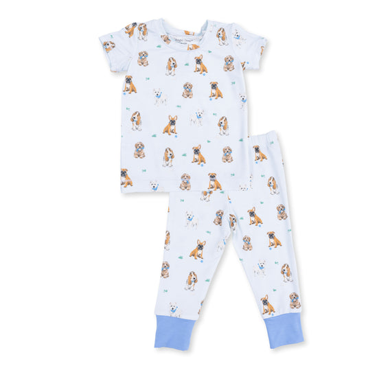Bestie Dogs Blue Short Sleeve Loungewear Set