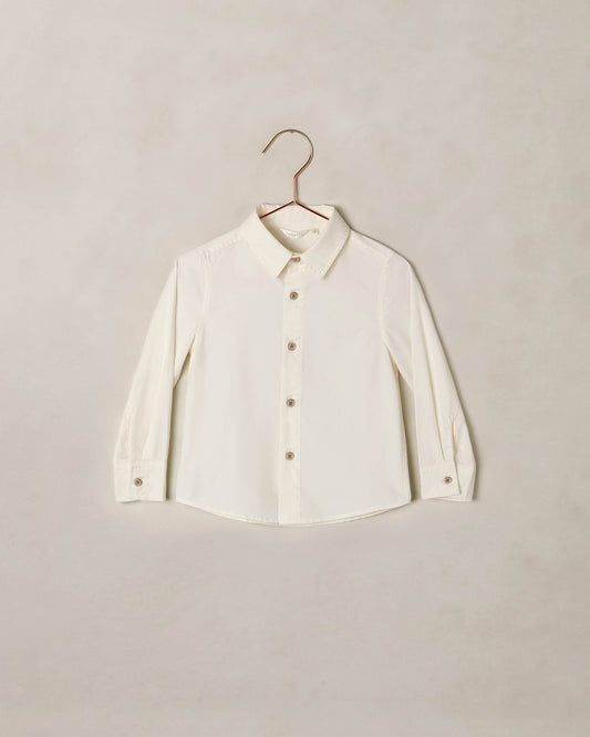 Ivory Noralee Harrison button-down shirt with collar and long sleeves, displayed flat on a white background.