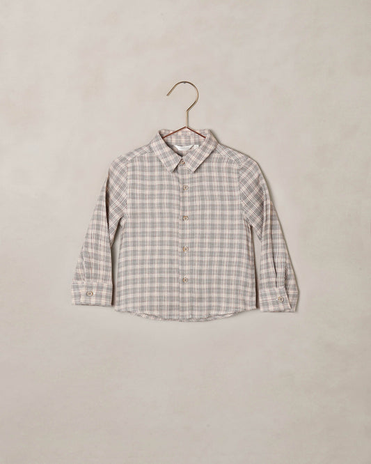 Noralee Fall Plaid Harrison Button Down shirt featuring a classic plaid pattern and button-up front, displayed on a hanger.