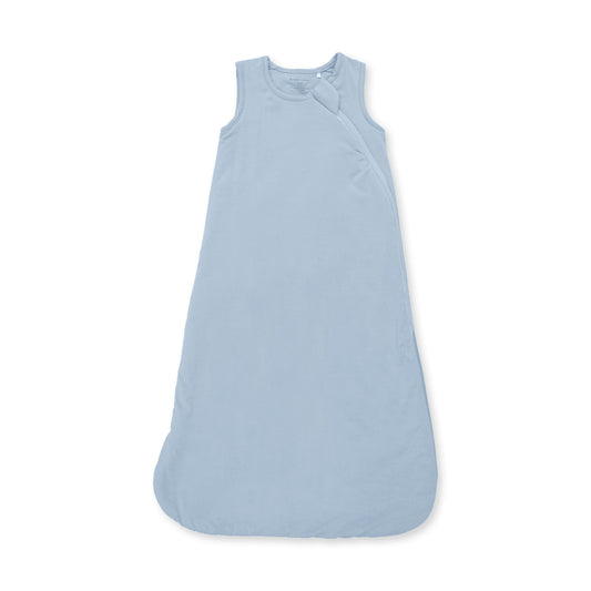 Angel Dear solid stone blue sleep bag for infants, made from soft, cozy fabric, designed for comfortable bedtime warmth.