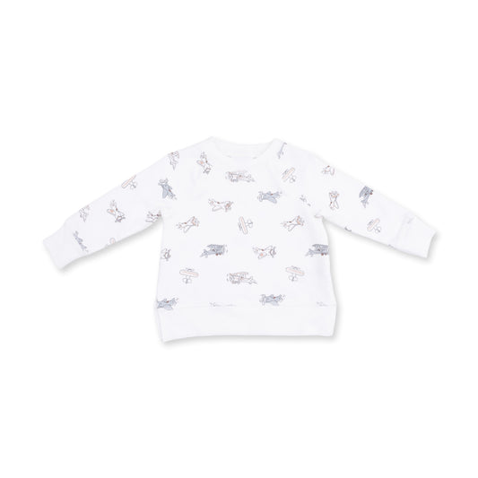 Vintage airplane pilots sweatshirt by Angel Dear featuring retro airplane graphic on soft fabric, ideal for casual wear.