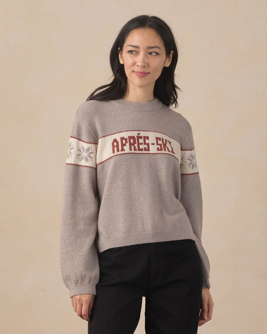 Women's Rylee & Cru Apres Ski Reagan Sweater with cozy knit fabric and stylish design, shown on a model.