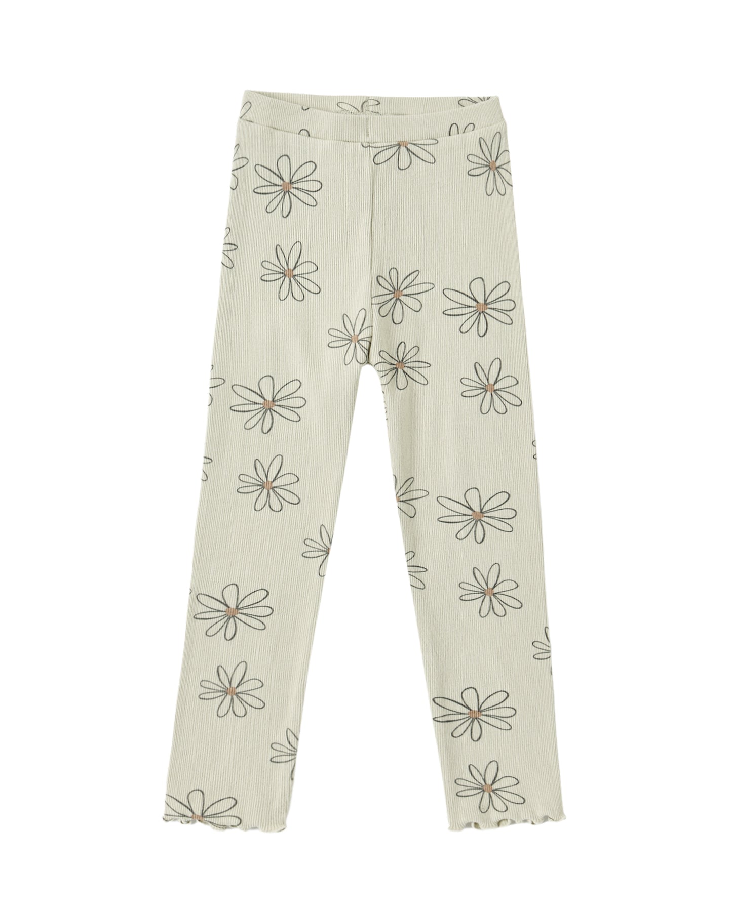 Rylee & Cru Big Daisy Coast Ribbed Leggings featuring a colorful daisy pattern and comfortable ribbed fabric for kids.