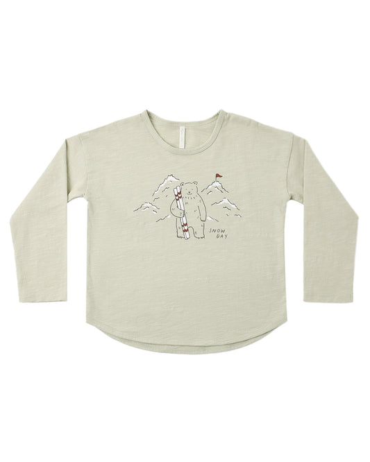 Rylee & Cru Snow Day long sleeve tee featuring a cozy winter snowflake design on soft fabric.