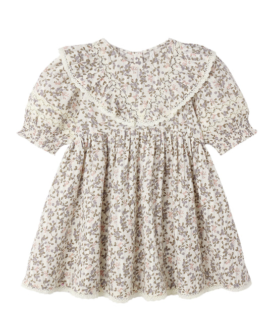 Rylee & Cru Winter Garden Winnie Dress for girls, featuring floral print and cozy fabric, perfect for winter days.