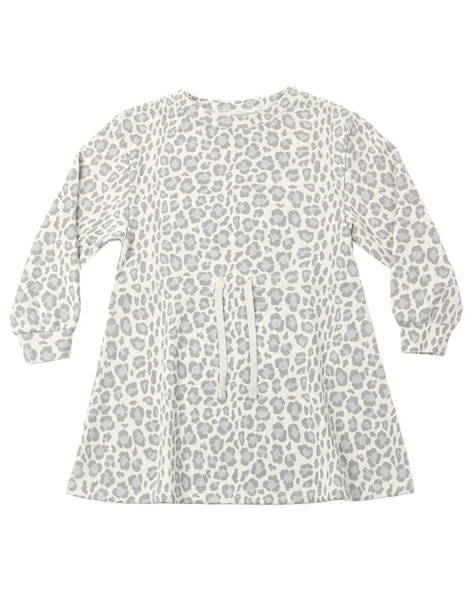 Blue leopard print Tate dress by Rylee & Cru, featuring a stylish, casual dress with a vibrant animal pattern and soft fabric.