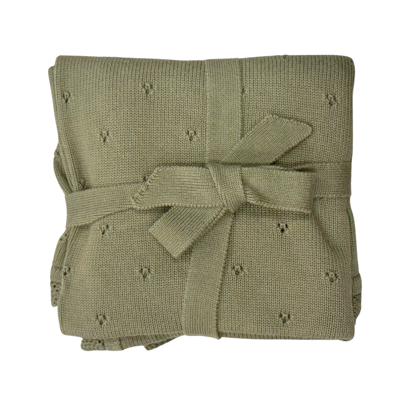 Soft woodland moss knit blanket by Babysprouts featuring cozy, textured fabric perfect for baby's nursery or snuggling.