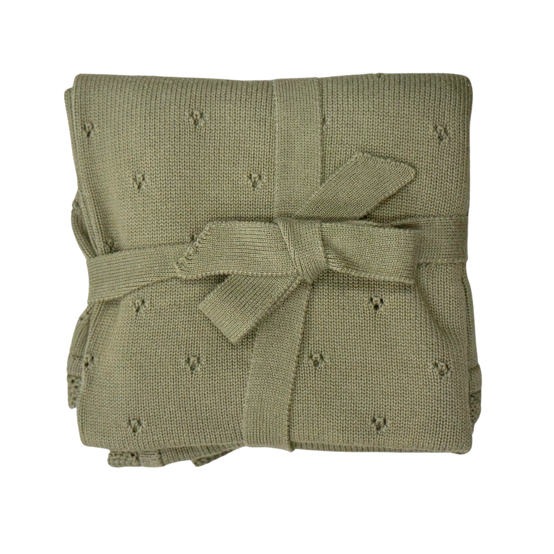 Soft woodland moss knit blanket by Babysprouts featuring cozy, textured fabric perfect for baby's nursery or snuggling.