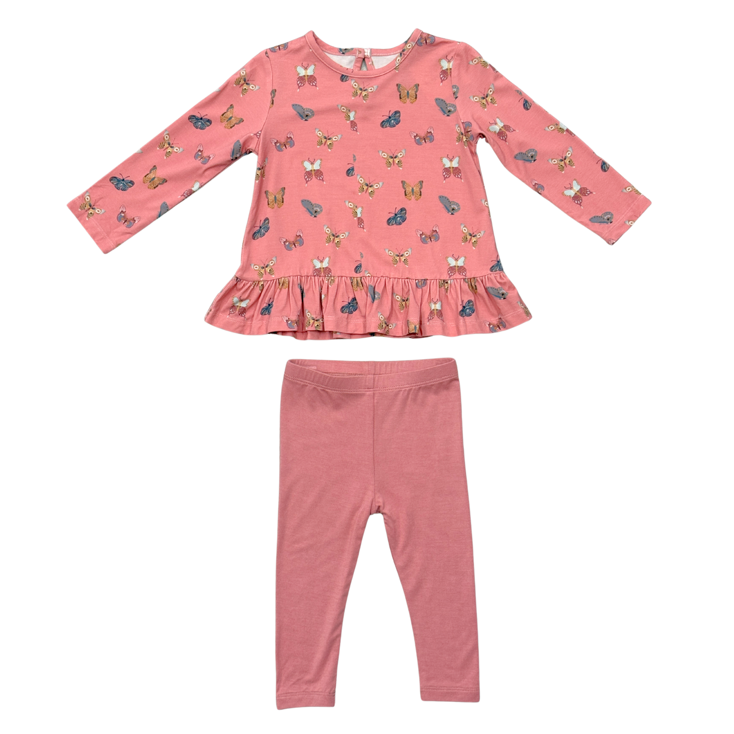 Baby girls' Butterfly Bloom Peplum Set by Babysprouts featuring a floral top and matching bloomers, perfect for spring and summer wear.