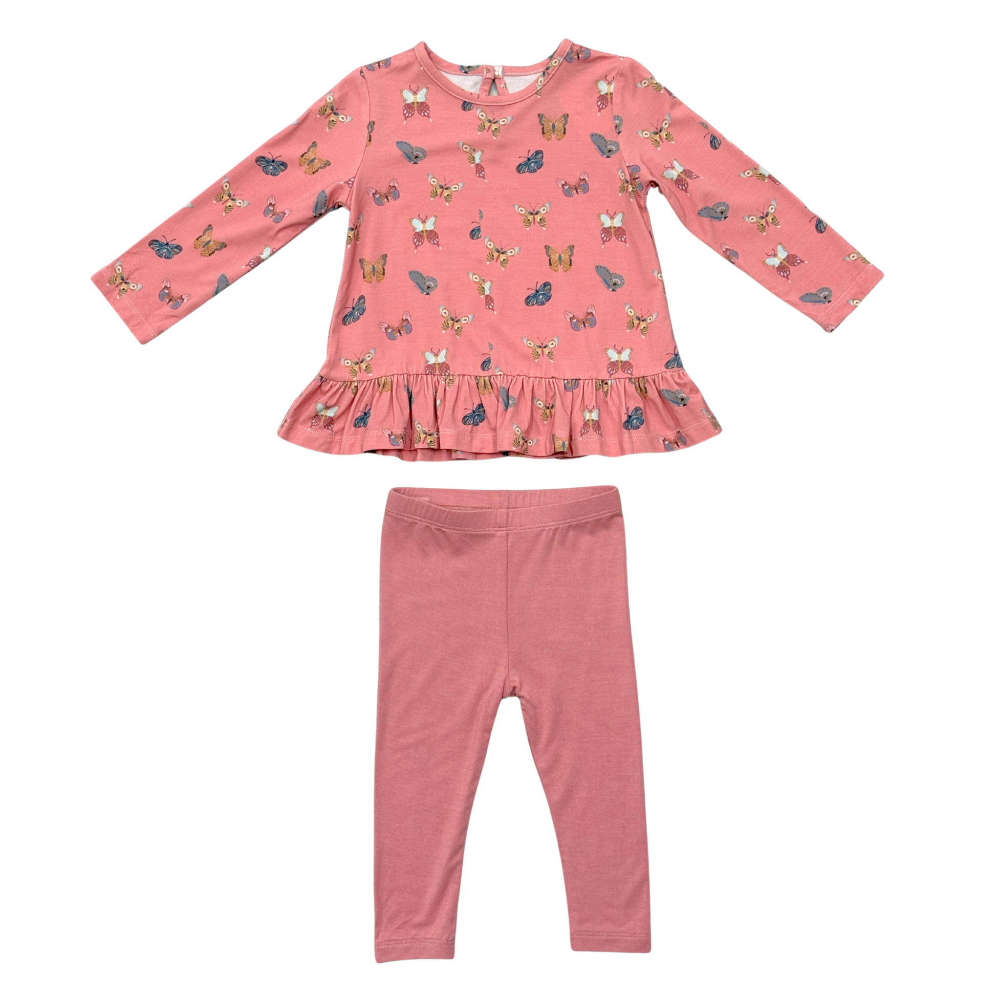 Baby girls' Butterfly Bloom Peplum Set by Babysprouts featuring a floral top and matching bloomers, perfect for spring and summer wear.