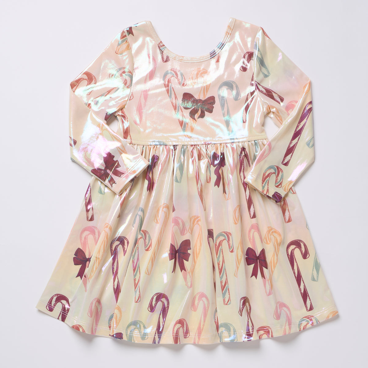 Antique Candy Canes Girls Lame Steph Dress