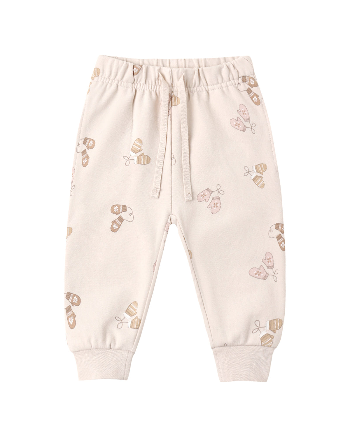 Quincy Mae relaxed fleece sweatpant mittens in soft fabric, shown in a cozy, casual style with a relaxed fit and neutral color.