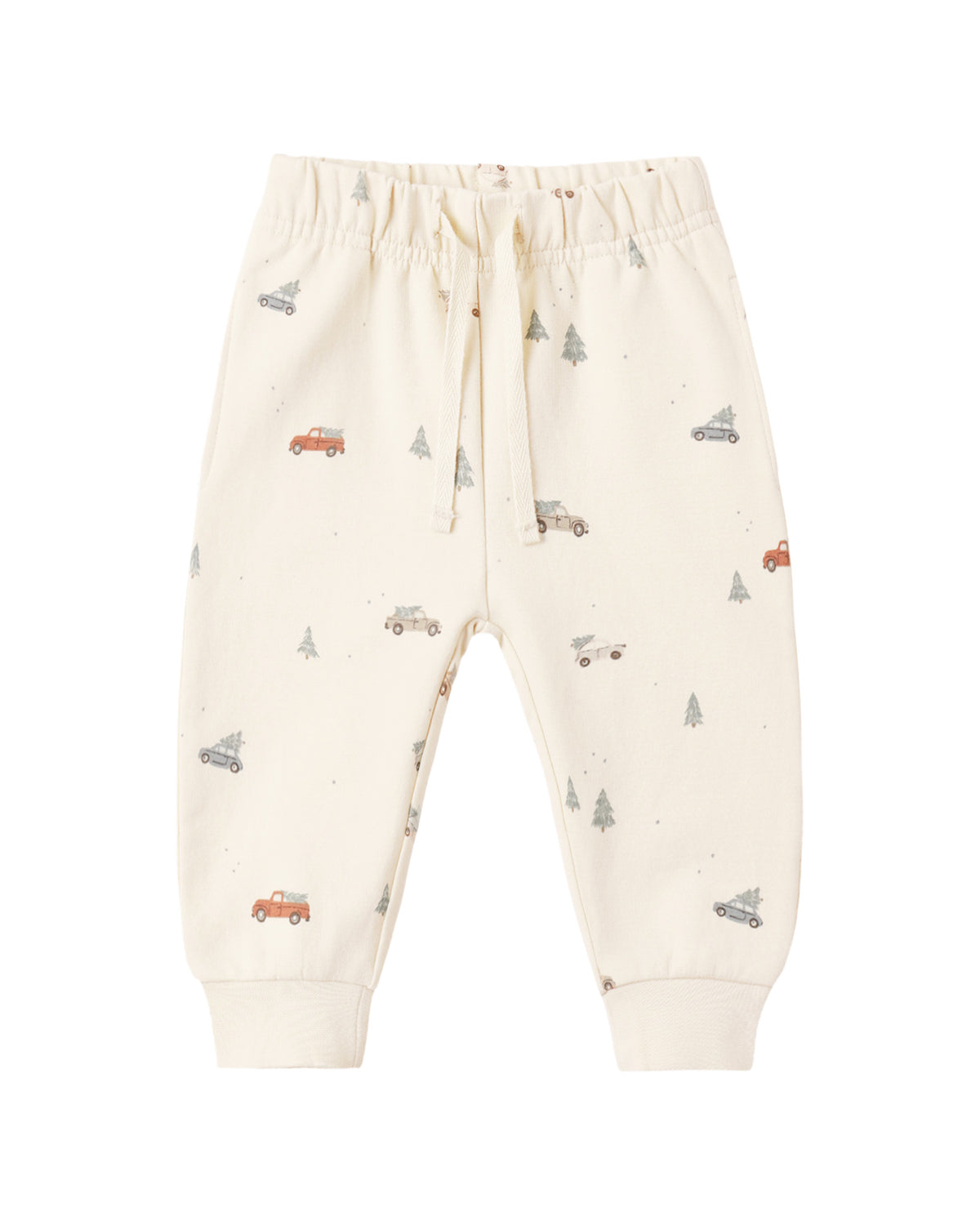 Relaxed fleece sweatpants by Quincy Mae for holiday comfort, shown in a cozy, neutral-colored fabric.