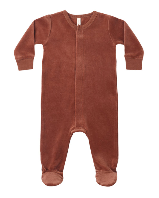 Redwood Hidden Snap Footie by Quincy Mae, soft baby footed pajamas with hidden snap closures and cozy fabric for infants.