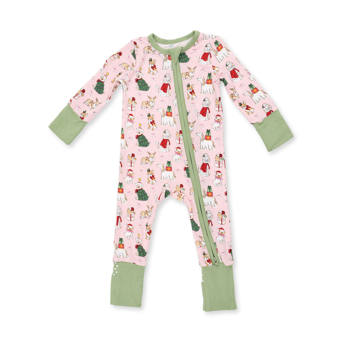 Pink Christmas Dogs Convertible Romper