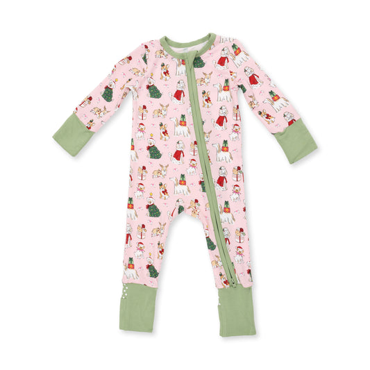 Pink Christmas Dogs Convertible Romper
