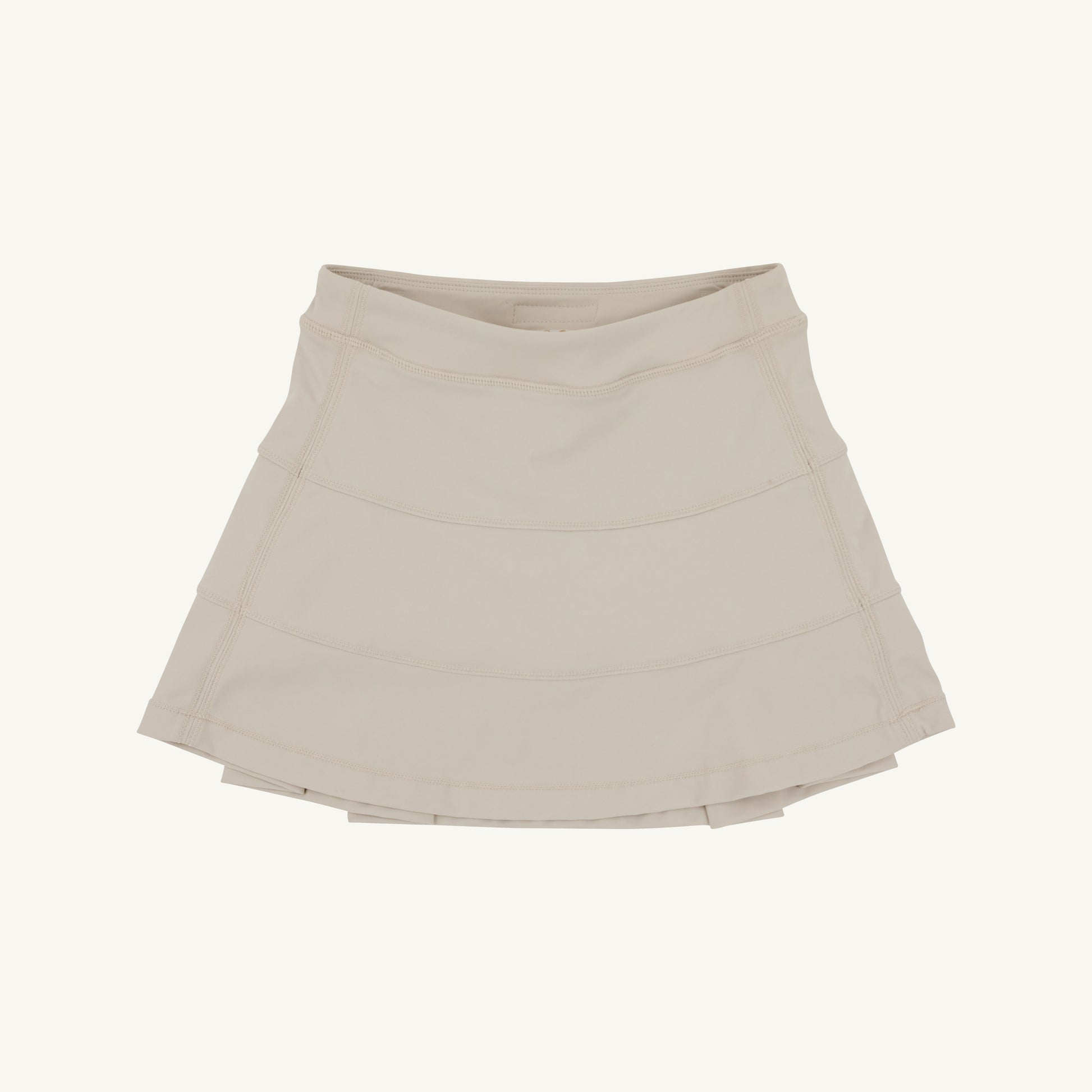 Keeneland khaki and palmetto pearl prepletic prep school skort by The Beaufort Bonnet Company, with pleated design and side pockets.