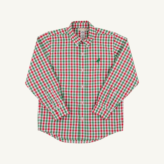 Richmond Red and Kiawah Kelly Green Gingham Deans List Dress Shirt