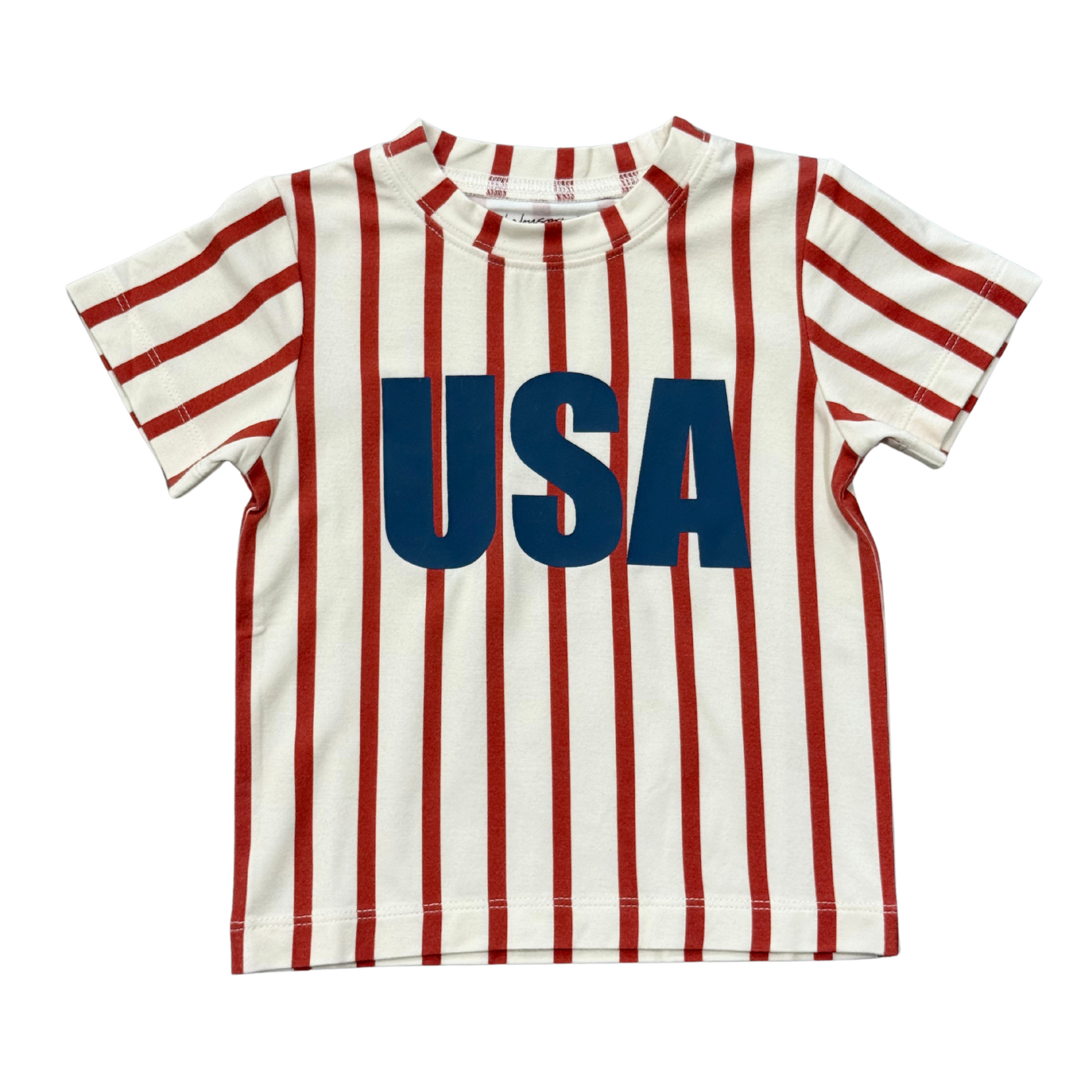 USA Boy's short sleeve T-shirt by Babysprouts, featuring a comfortable fit and patriotic USA design in vibrant colors.