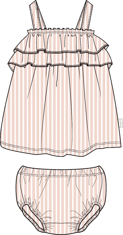 Light Pink Stripe Bloomer Set