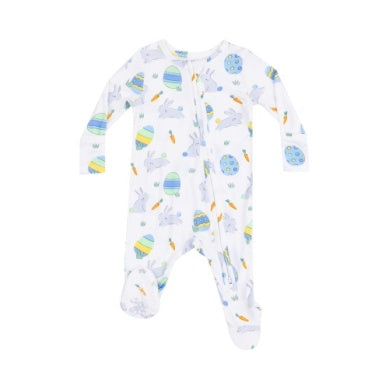 Angel Dear - Easter Bunnies Blue Zip Footie