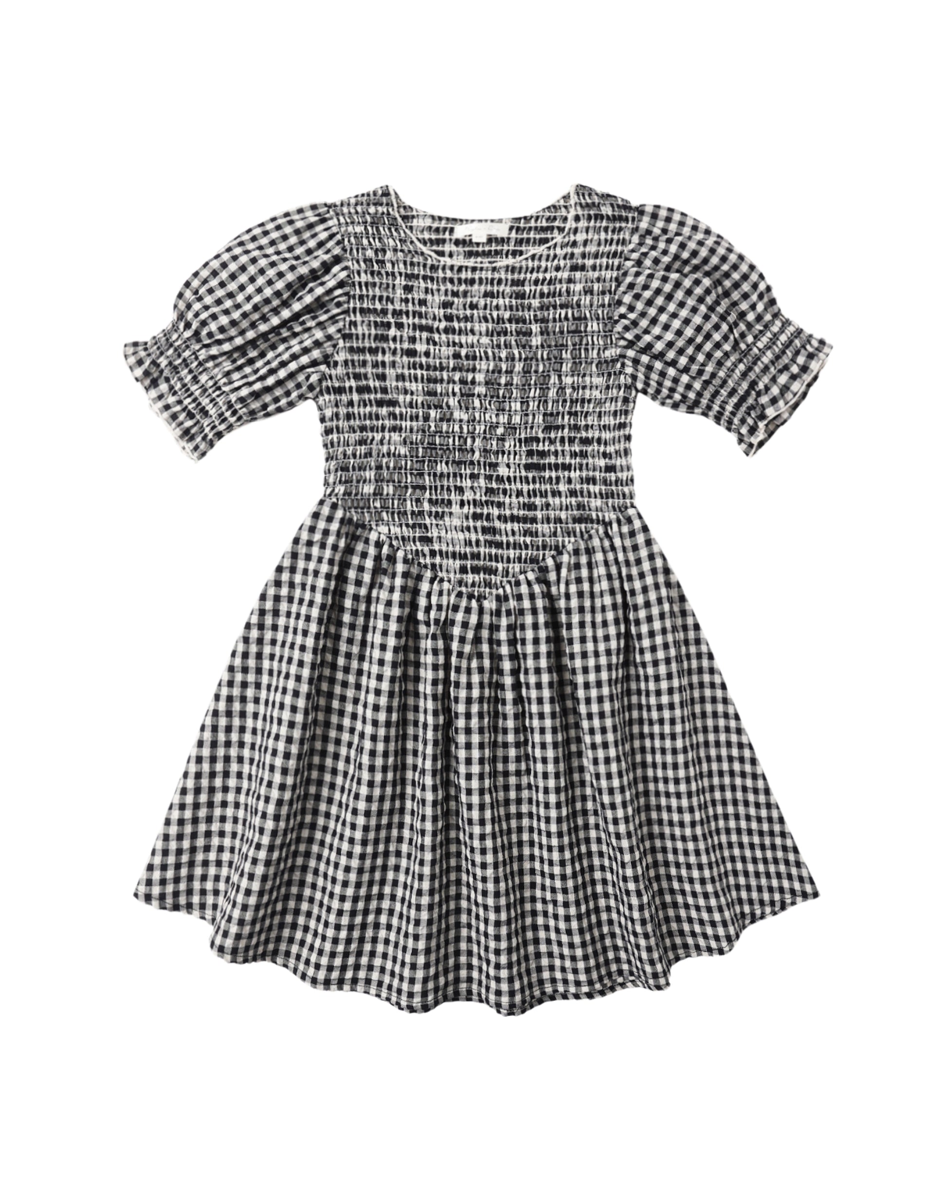 Black Check Louise Dress by Rylee & Cru featuring a stylish check pattern and a comfortable, flowy silhouette.