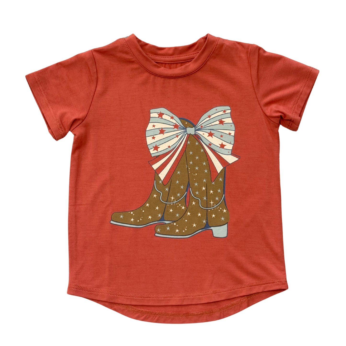 BabyGirls Cowgirl Boots short sleeve tee by Babysprouts, featuring a cute cowgirl boots graphic on a soft, comfortable fabric.