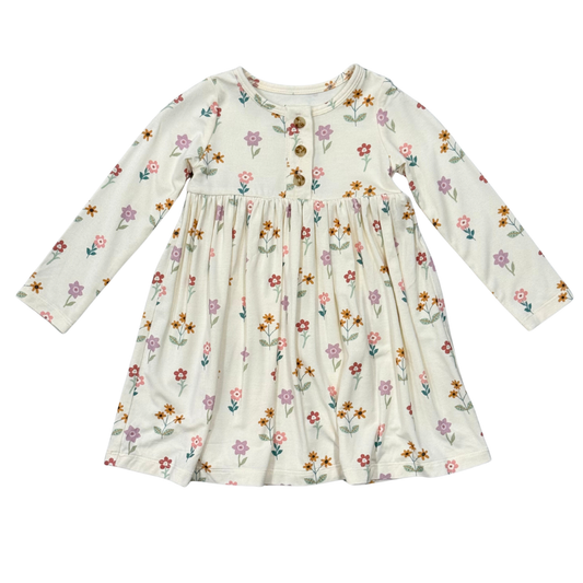 Meadow Bloom Long Sleeve Henley Dress