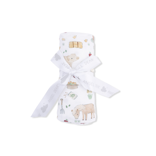 Cute Farm Animals Swaddle Blanket