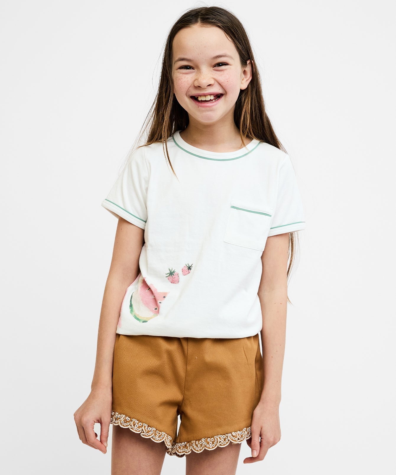 Oso & Me Summer Slice Willie T-Shirt featuring a colorful summer-themed graphic on a casual cotton tee.