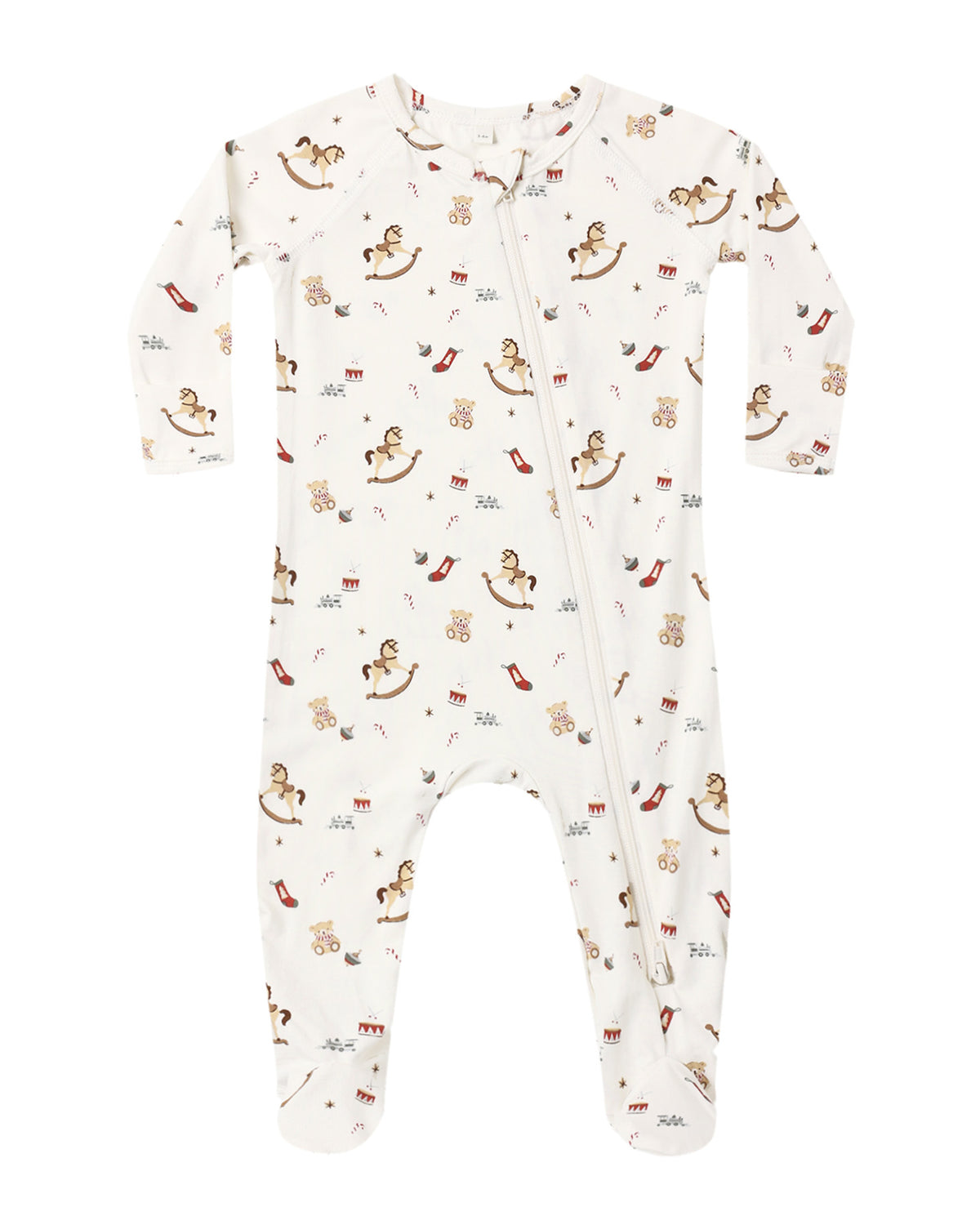 Bamboo zip footie pajamas for babies by Quincy Mae, featuring a soft, comfortable design with a front zipper for easy dressing.