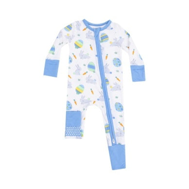Angel Dear - Easter Bunnies Blue Zip Romper