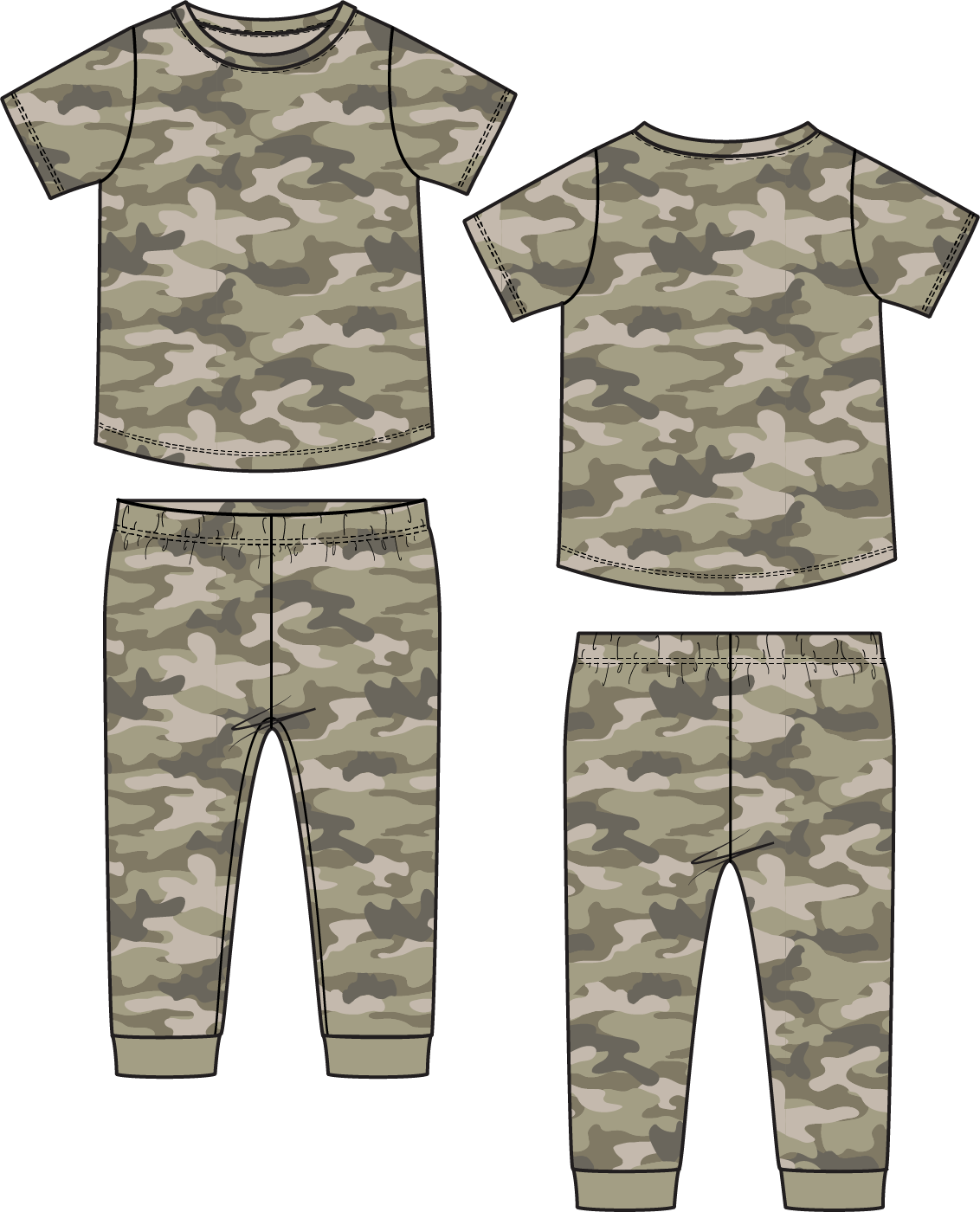 Camo SS Loungewear Set