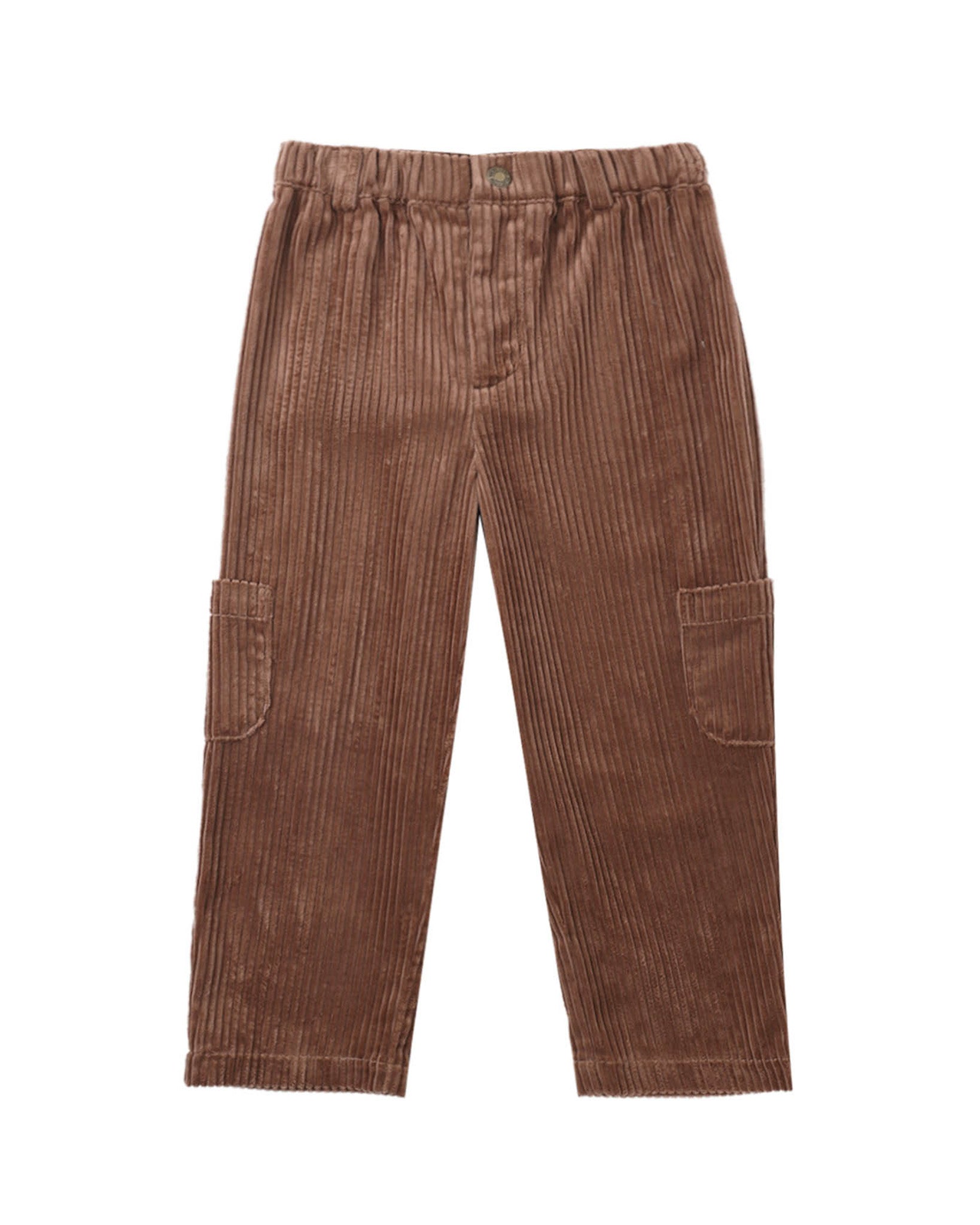 Rylee & Cru Mulberry relaxed cargo pants with adjustable waistband and multiple pockets, made from soft, comfortable fabric.