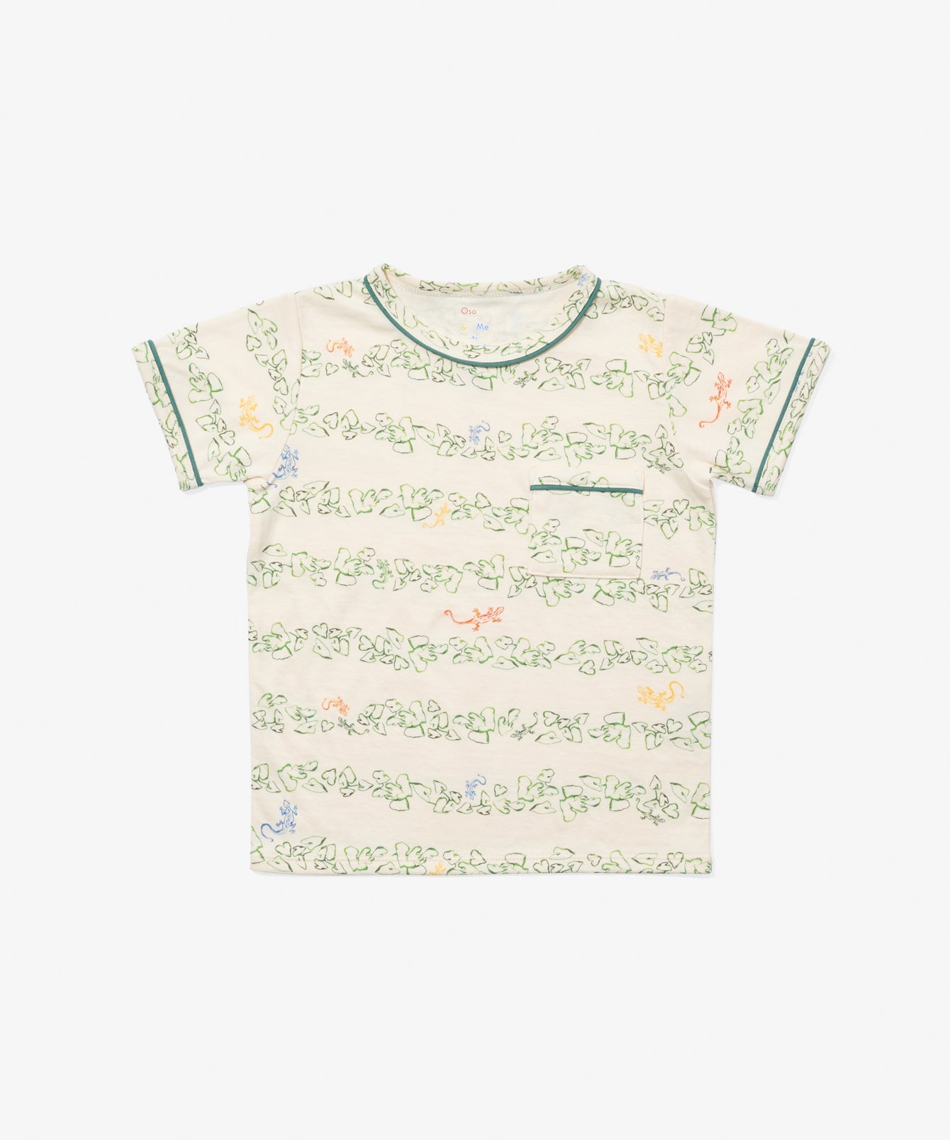 Oso & Me Mango Bay Willie T-Shirt featuring a vibrant tropical mango bay print on soft cotton fabric.