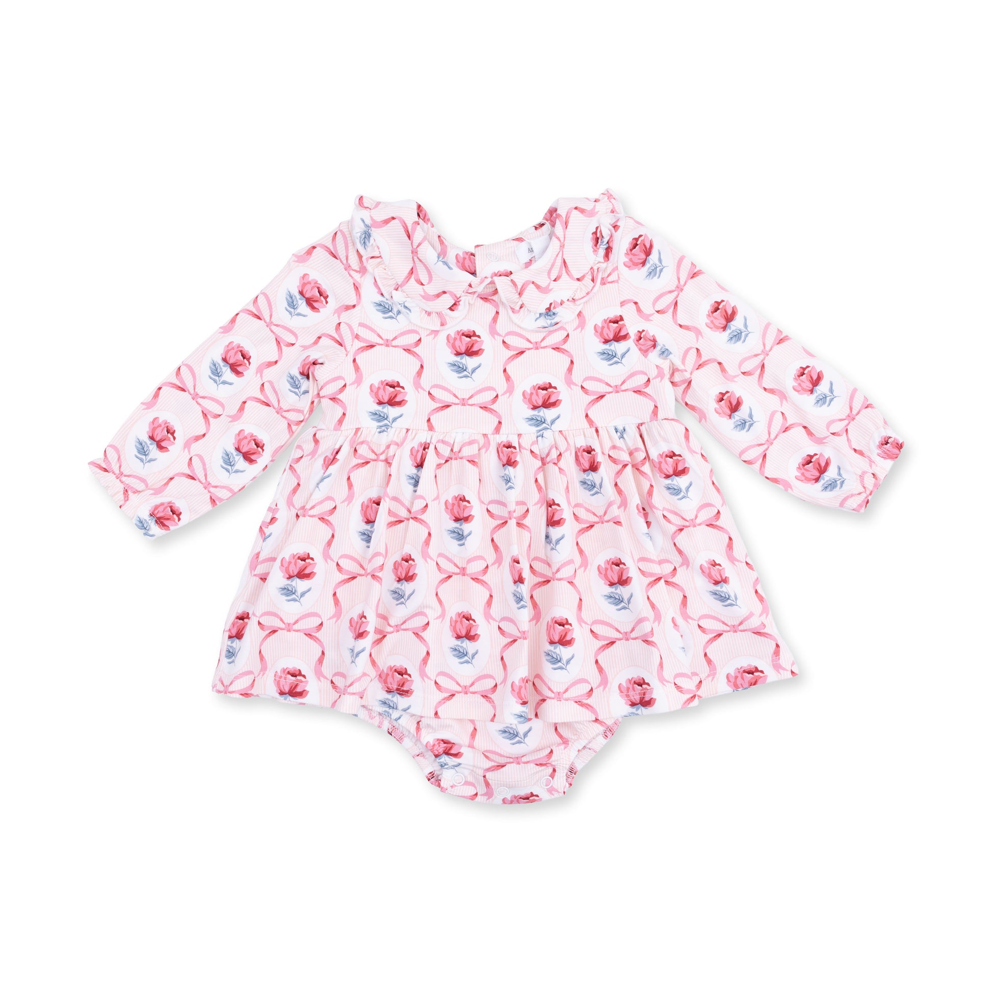 Angel Dear Leslie Rose Skirted baby outfit featuring a soft fabric skirt and adorable floral design for infants.