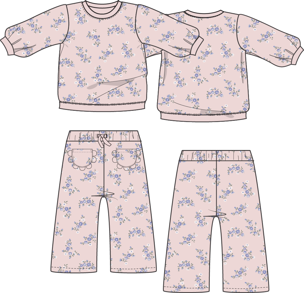 Sweet Hanna Floral Velour Set