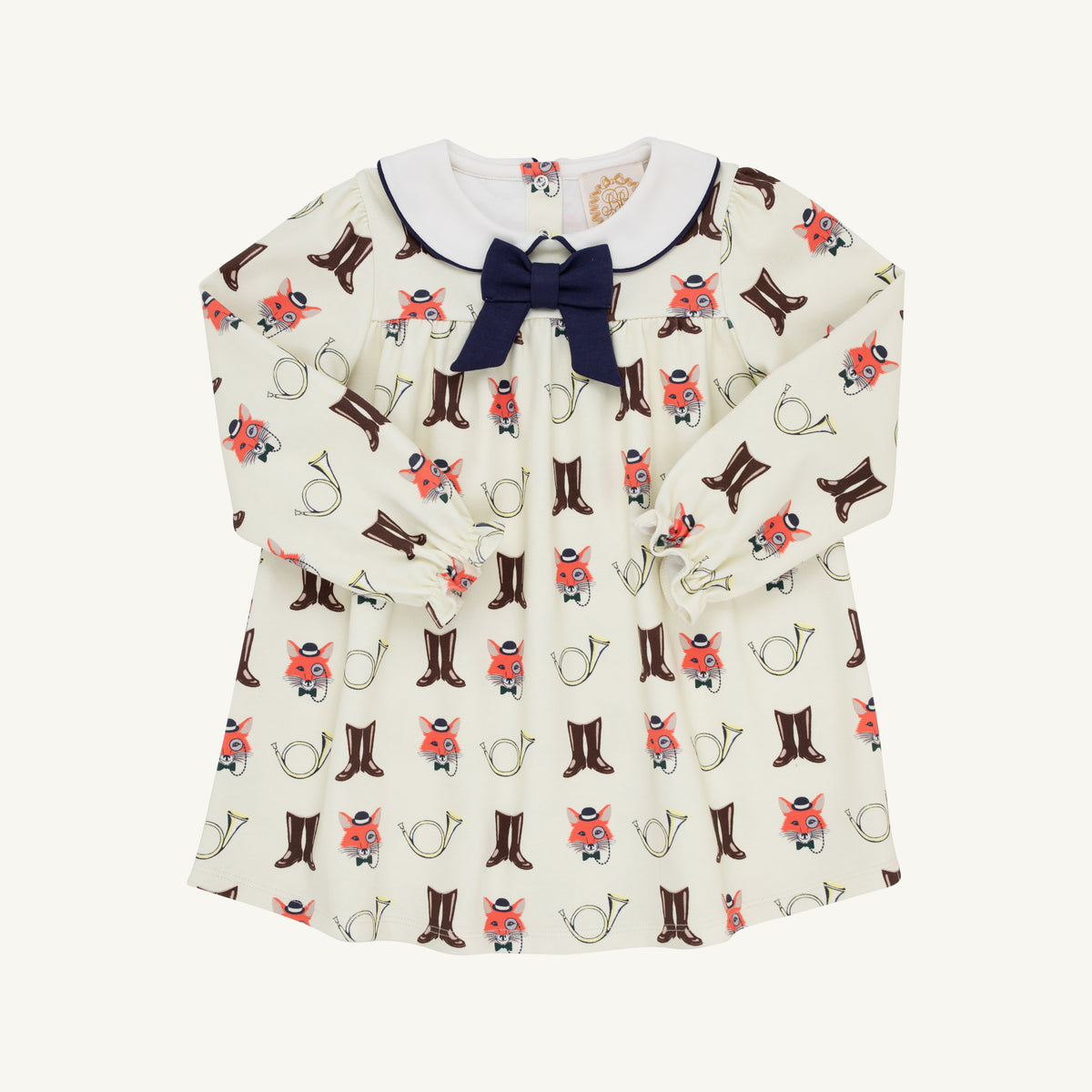 Long sleeve Banks Bow dress by The Beaufort Bonnet Company featuring a charming design with a bow detail.