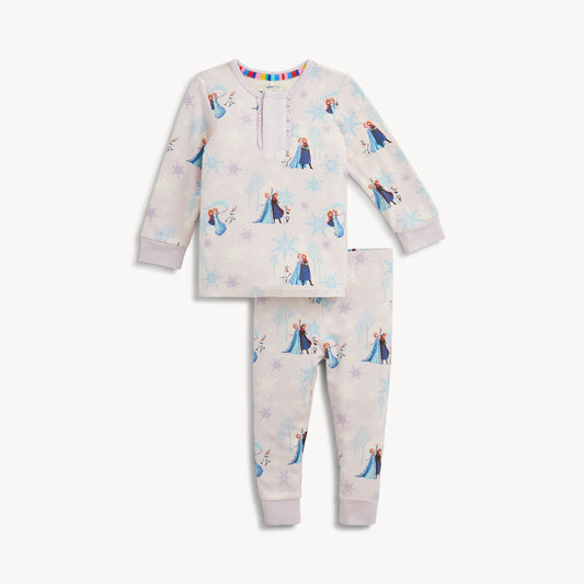 Frozen right fit long-sleeve pajama set by Magnetic Me, featuring cozy fabric and character-themed design for kids.