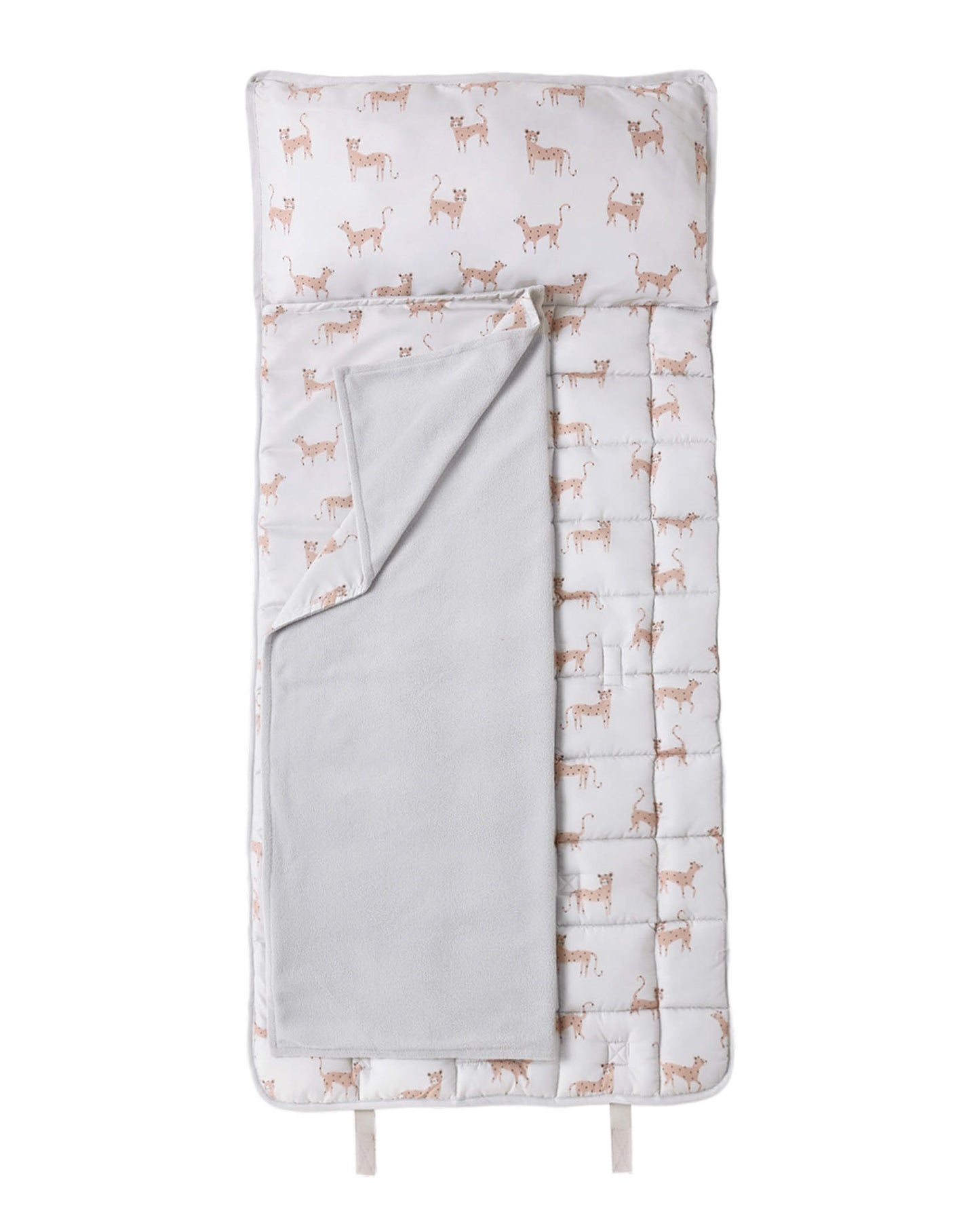 Rylee & Cru leopard nap mat with soft fabric, featuring a stylish leopard print and cushioned padding for cozy napping.