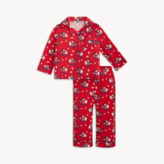 Red Cocoa Club Right Fit Classic L/s Pajama Set