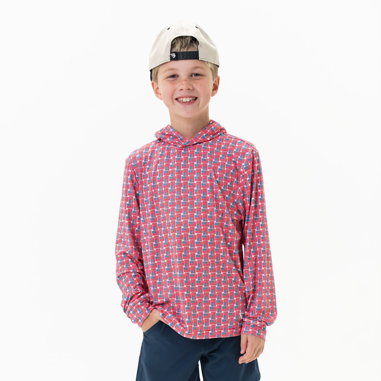 American Flag Print Performance Hoodie