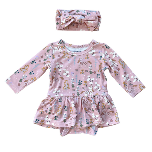 Unicorn Skirted Bodysuit & Headband