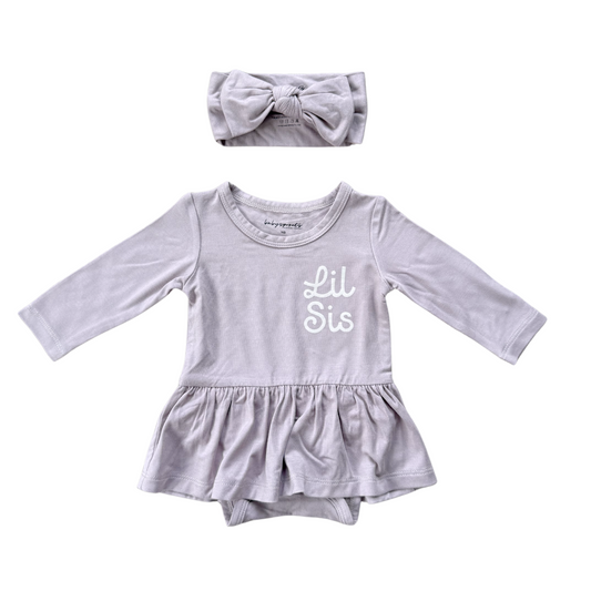 Lil' Sis Skirted Bodysuit & Headband