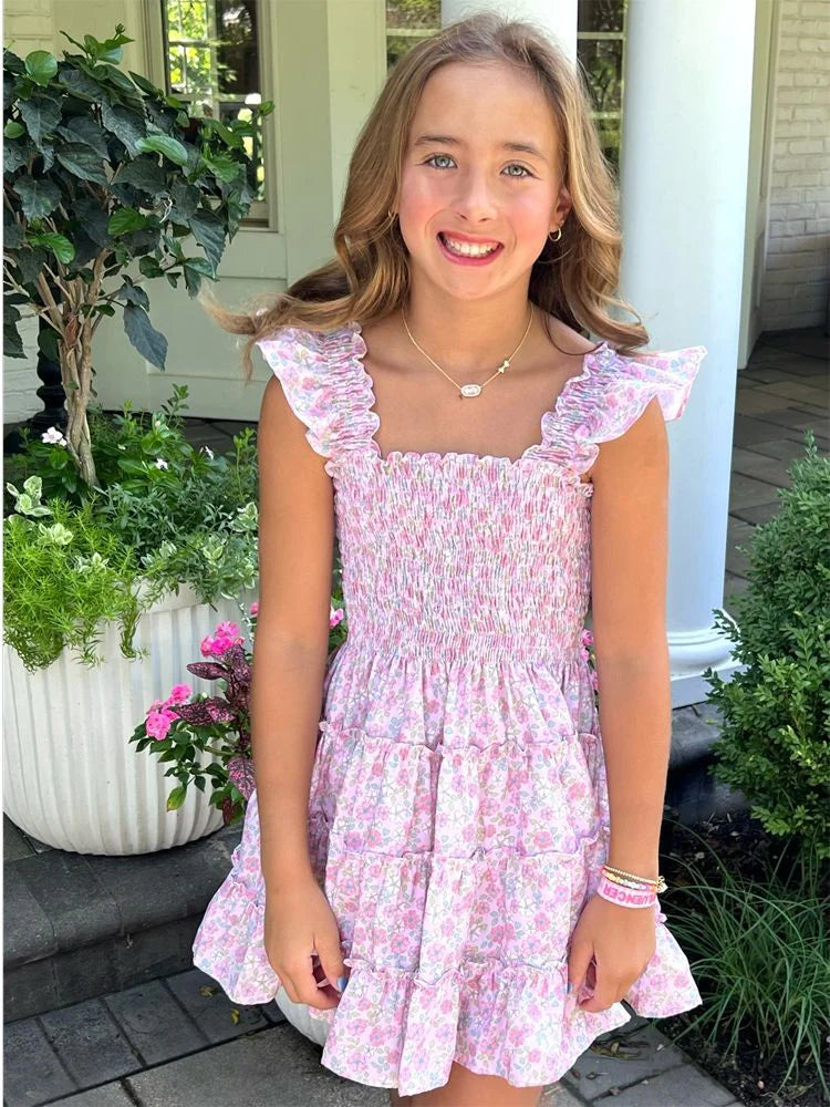 James & Lottie - Pink Floral BE Charlotte Dress