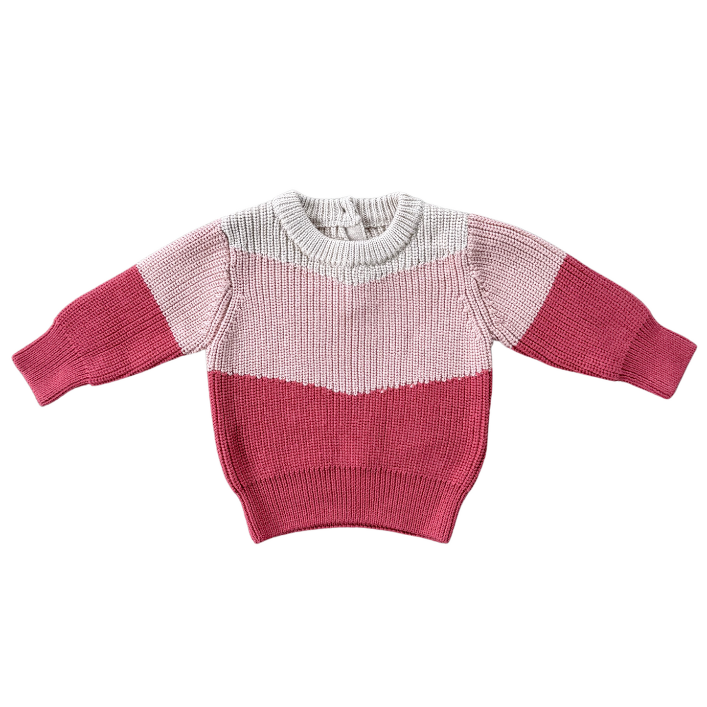 Misty Rose Colorblock Sweater