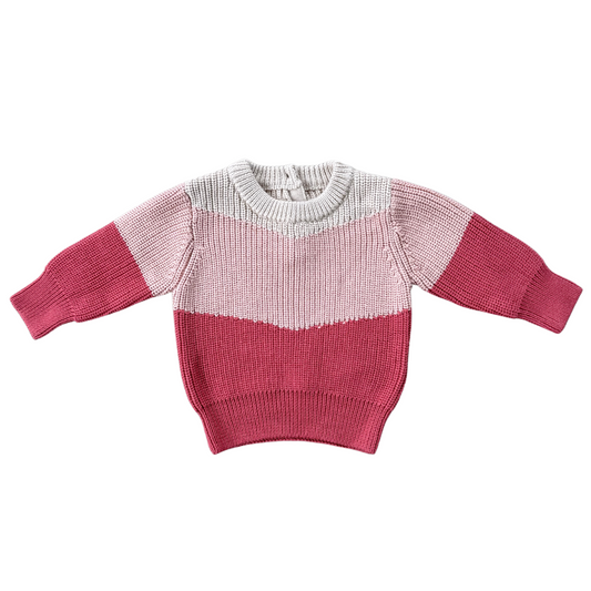 Misty Rose Colorblock Sweater